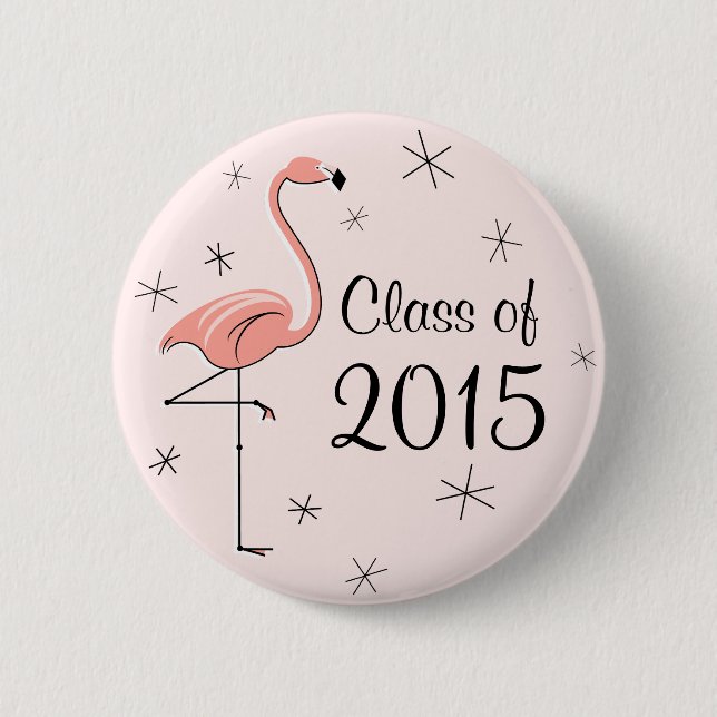 Schaltfläche Flamingo Pink Class of 2015 Button (Vorderseite)