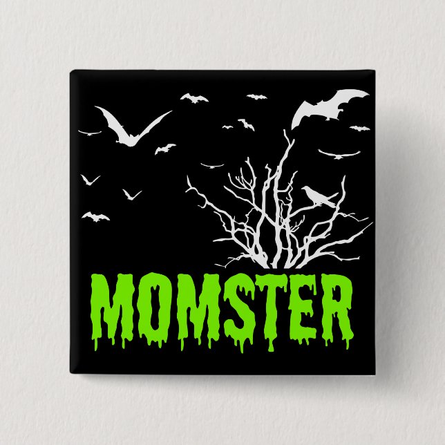 Schaltfläche "Flying Bats" für Momster Green Dripp Button (Vorderseite)