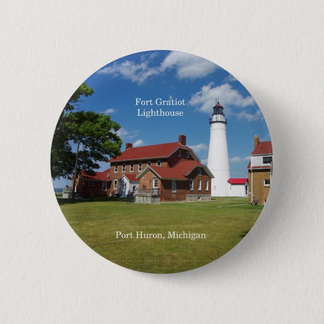 Schaltfläche Fort Gratiot Lighthouse Button (Vorderseite)