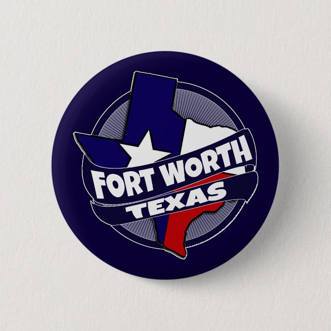 Schaltfläche "Fort Worth Texas Flag" platzen Button (Vorderseite)