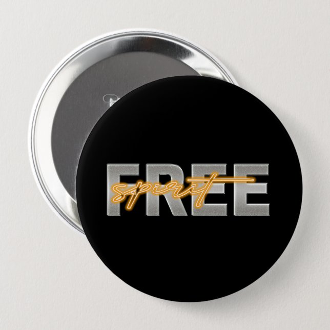 Schaltfläche "Freier Geist" (orange) Button (Vorne & Hinten)