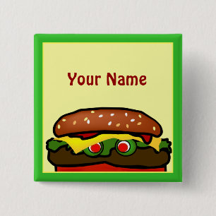 Schaltfläche "Funny Hamburger Picnname Tag" Button