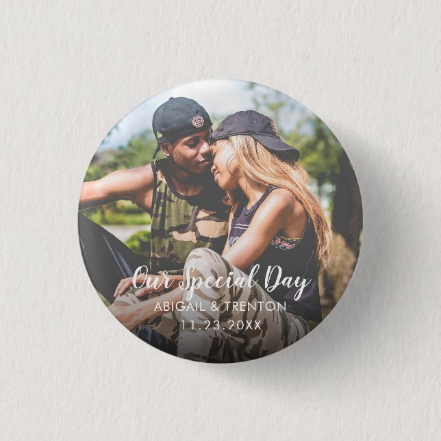 Schaltfläche für benutzerdefiniertes Hochzeitstag- Button (Vorderseite)