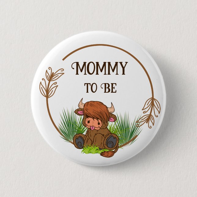 Schaltfläche für das Baby-Duschbad von Highland Co Button (Vorderseite)