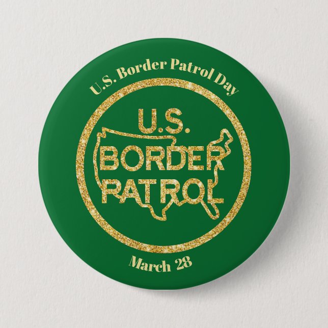 Schaltfläche für das Gold-Logo für die US-Grenzpat Button (Vorderseite)