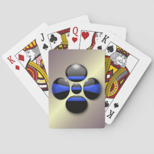 Schaltfläche für das Kleeblatt der blauen Linie Spielkarten