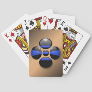 Schaltfläche für das Kleeblatt der blauen Linie Spielkarten