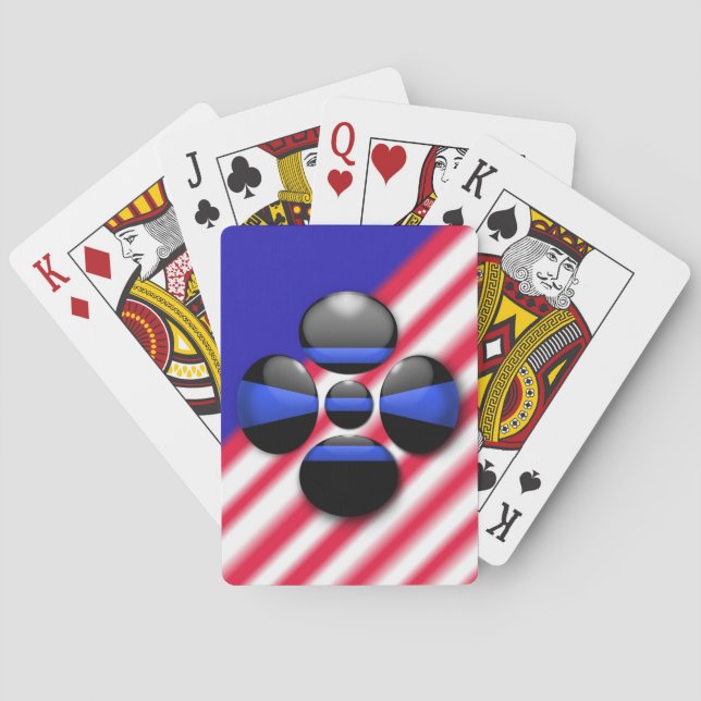 Schaltfläche für das Kleeblatt der blauen Linie Spielkarten (Rückseite)