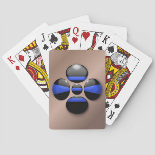 Schaltfläche für das Kleeblatt der blauen Linie Spielkarten
