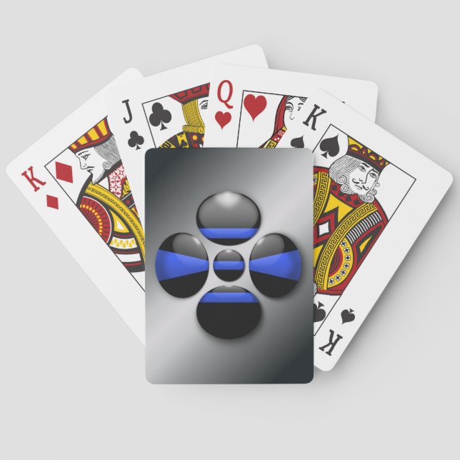 Schaltfläche für das Kleeblatt der blauen Linie Spielkarten (Rückseite)