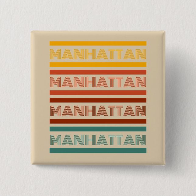 Schaltfläche für das Retro-Design von Manhattan Button (Vorderseite)