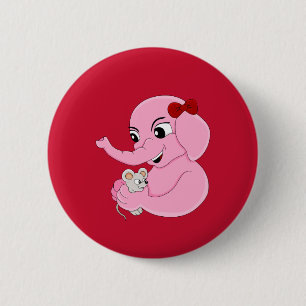 Schaltfläche für den Cartoon eines niedlichen Elef Button