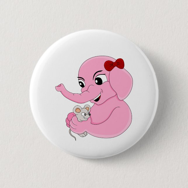 Schaltfläche für den Cartoon eines niedlichen Elef Button (Vorderseite)