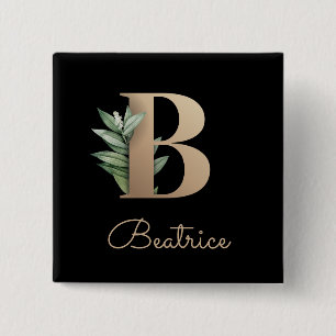 Schaltfläche für den eleganten Botanischen Monogra Button