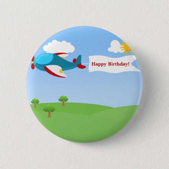Schaltfläche für den Flugzeugabtrieb Geburtstag Button (Vorderseite)