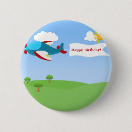 Schaltfläche für den Flugzeugabtrieb Geburtstag Button
