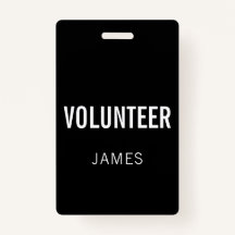 Schaltfläche für den modernen Black Volunteer Name