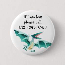 Schaltfläche für den niedlichen pterodaktylkranken button