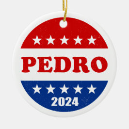 Schaltfläche für den Präsidentschaftswahlkampf Ped Keramik Ornament