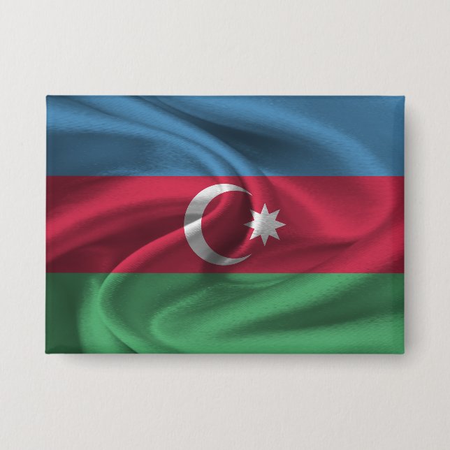 Schaltfläche für die Flagge Aserbaidschans Button (Vorderseite)