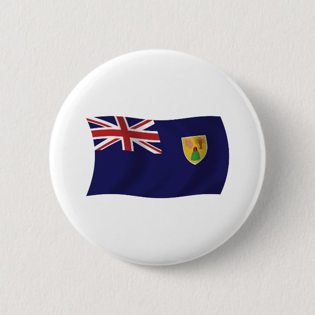 Schaltfläche für die Flagge der Turks- und Caicosi Button (Vorderseite)