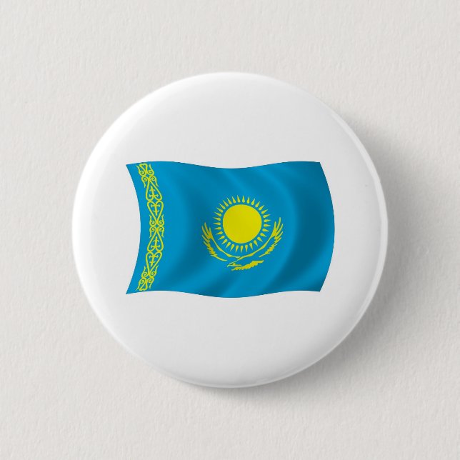 Schaltfläche für die Flagge Kasachstans Button (Vorderseite)