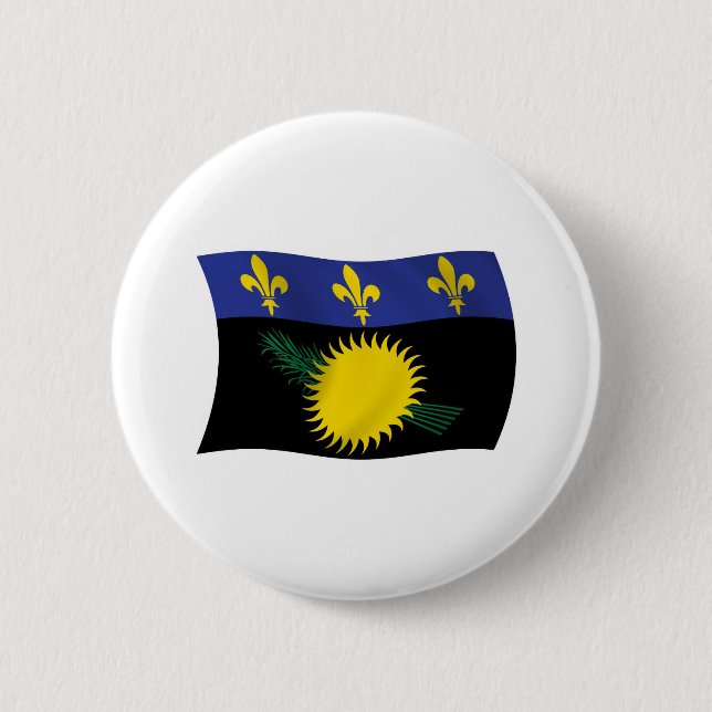 Schaltfläche für die Flagge von Guadeloupe Button (Vorderseite)