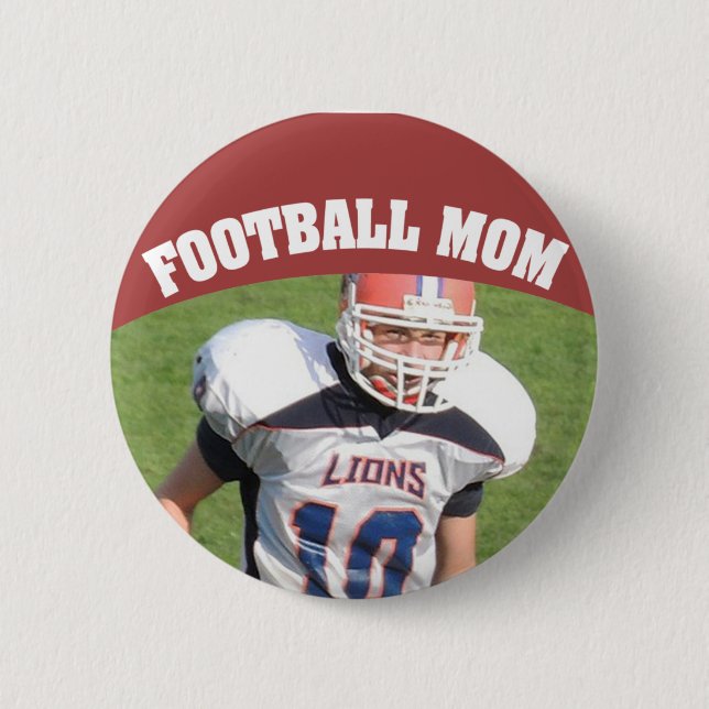 Schaltfläche für die Fußball-Mama mit benutzerdefi Button (Vorderseite)