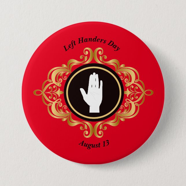 Schaltfläche für die Links Handers Day-Silhouette Button (Vorderseite)