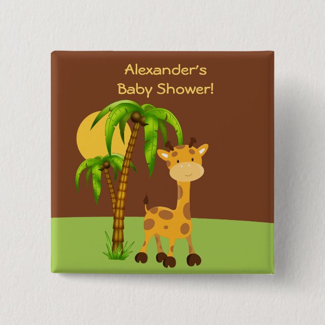 Schaltfläche für die niedliche Giraffe-Babydusche Button (Vorderseite)