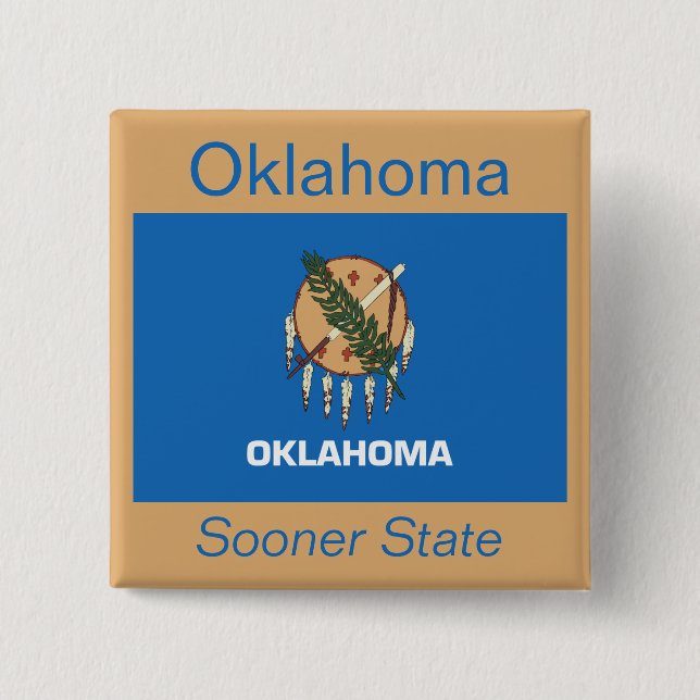 Schaltfläche für die Oklahoman-Flagge Button (Vorderseite)