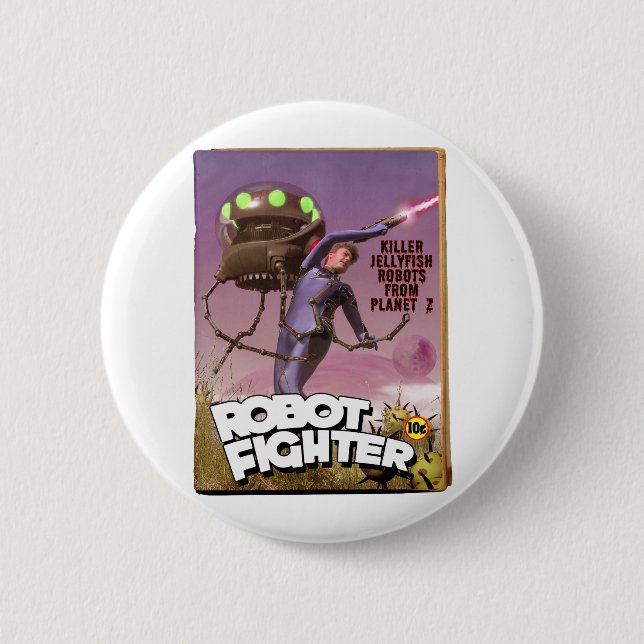Schaltfläche für die Robot Fighter-Fake-Abdeckung Button (Vorderseite)