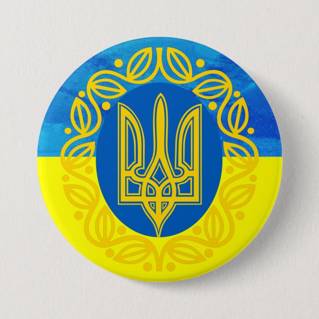 Schaltfläche für die ukrainische Flagge Button (Vorderseite)