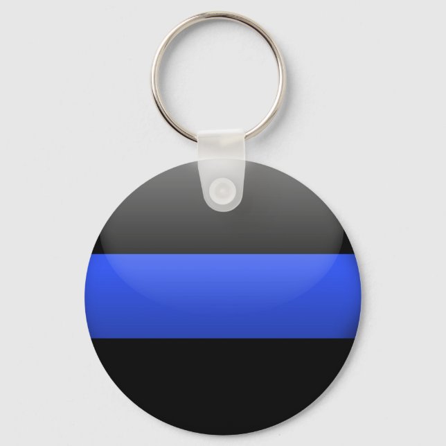 Schaltfläche für dünne blaue Linie Schlüsselanhänger (Vorderseite)