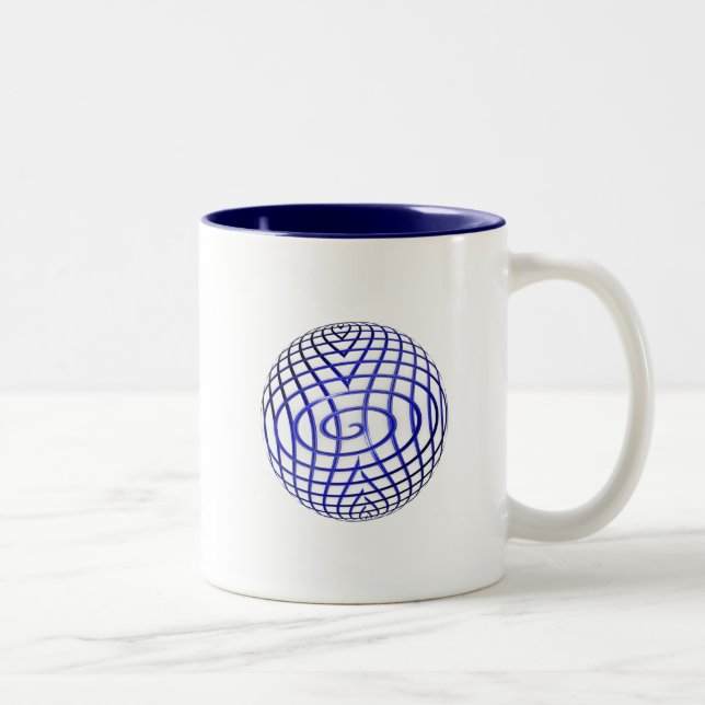 Schaltfläche für dünne blaue Linie und Glühen Zweifarbige Tasse (Rechts)
