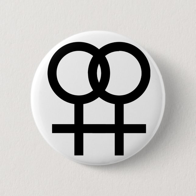 Schaltfläche für lesbische Symbole - weiß Button (Vorderseite)