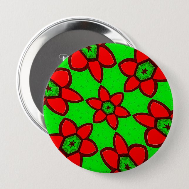 Schaltfläche für niedliche Abstrakte Blume Button (Vorne & Hinten)