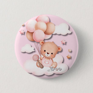 Schaltfläche für niedlichen rosa Teddy-Bär-Kinderz Button