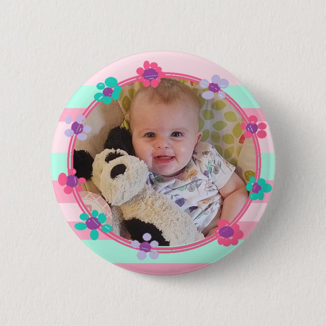Schaltfläche für personalisiertes Baby-Foto Button (Vorderseite)