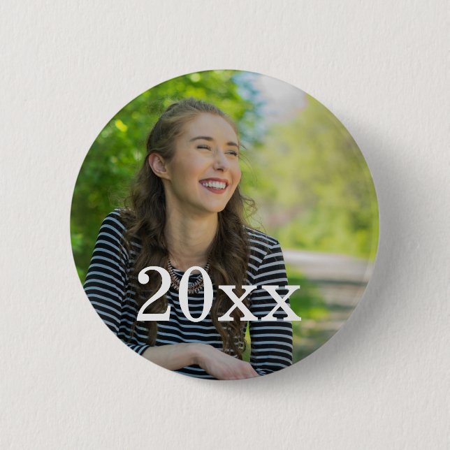 Schaltfläche für personalisiertes Foto mit Jahr Button (Vorderseite)