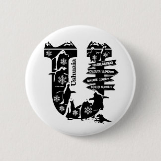 Schaltfläche für Typografie U(Ushuaia: Argentinien Button