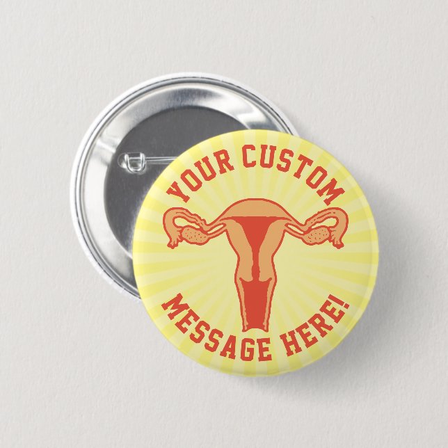 Schaltfläche für Uterus Grafik + Benutzerdefiniert Button (Vorne & Hinten)