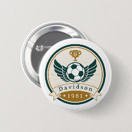 Schaltfläche - Fußball - Personalisiert - Name hin Button