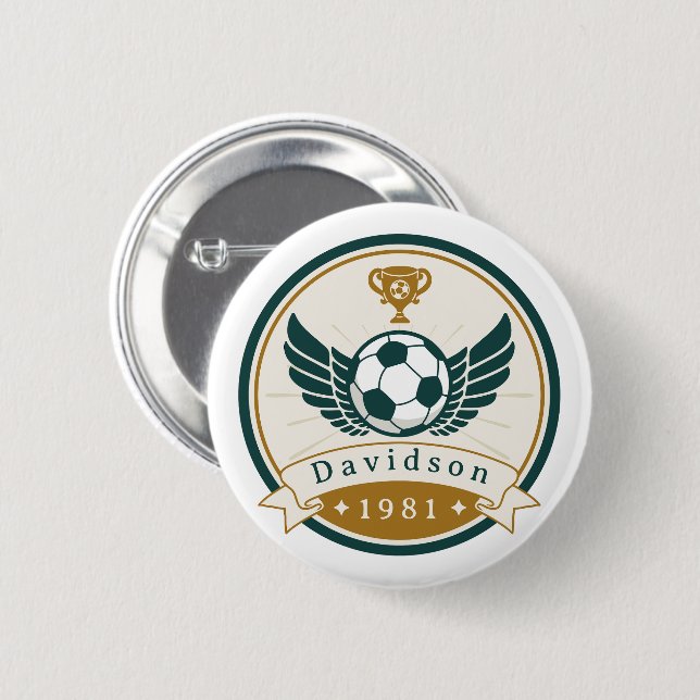 Schaltfläche - Fußball - Personalisiert - Name hin Button (Vorne & Hinten)