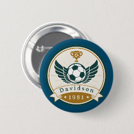 Schaltfläche - Fußball - Personalisiert - Name hin Button