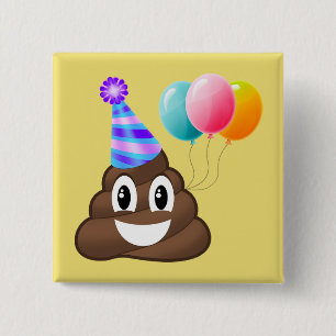 Schaltfläche "Geburtstag feiern"Kacke Emoji Button
