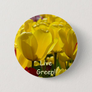 Schaltfläche Gelbe rote Tulip-Blume Button