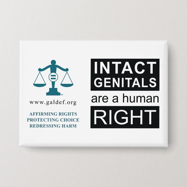 Schaltfläche: Genitalien intakt Button (Vorderseite)