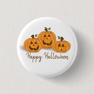 Schaltfläche "Glückliche und lächelnde Kürbislater Button