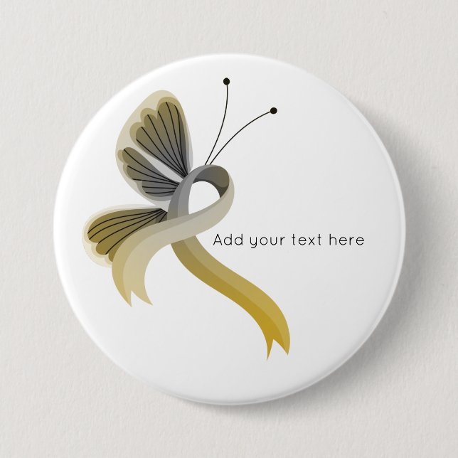Schaltfläche "Gold and Silver Awareness Ribbon But Button (Vorderseite)